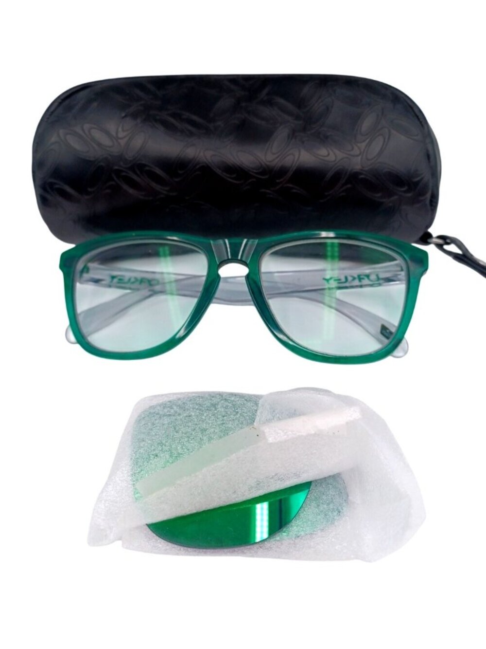 Rare Color Oakley Frogskins Crystal Green Eyeglasses Frame With Sunglasses Lens